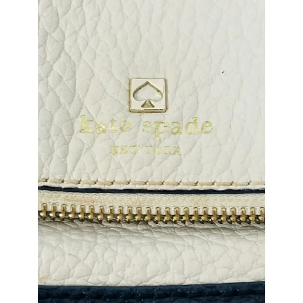 Kate Spade NY Southport Avenue Colorblock Leather Crossbody Purse Black Ivory